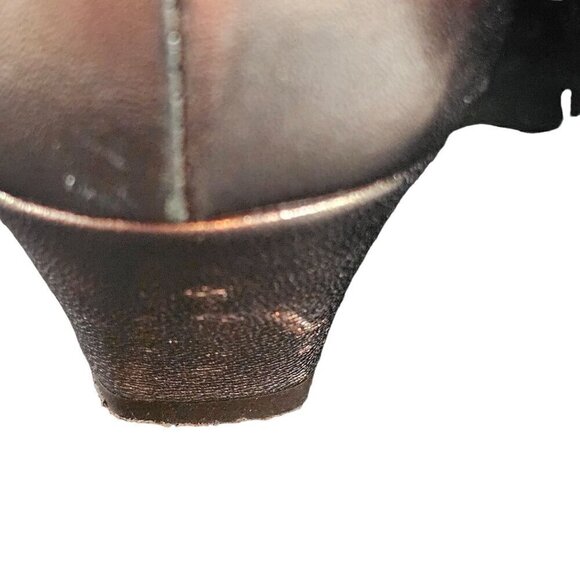 Amalfi By Rangoni Women's Silver & Bronze Woven Leather Shoes, 1" Heel, Size 9N - Picture 8 of 9